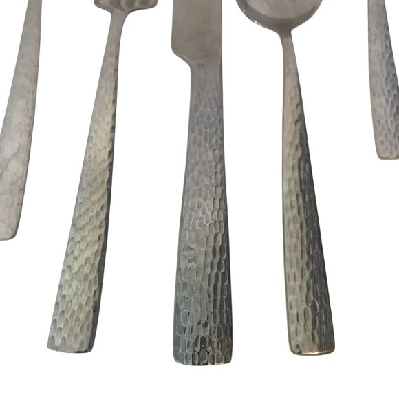 Mikasa Oliver Hammered Stainless Steel Flatware 34-Piece Set - Picture 10 of 11